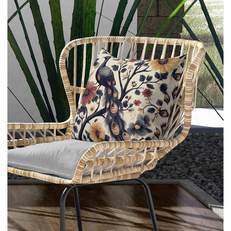 Vibrant Vista Indoor/Outdoor Reversible Throw Pillow Gray and Rust