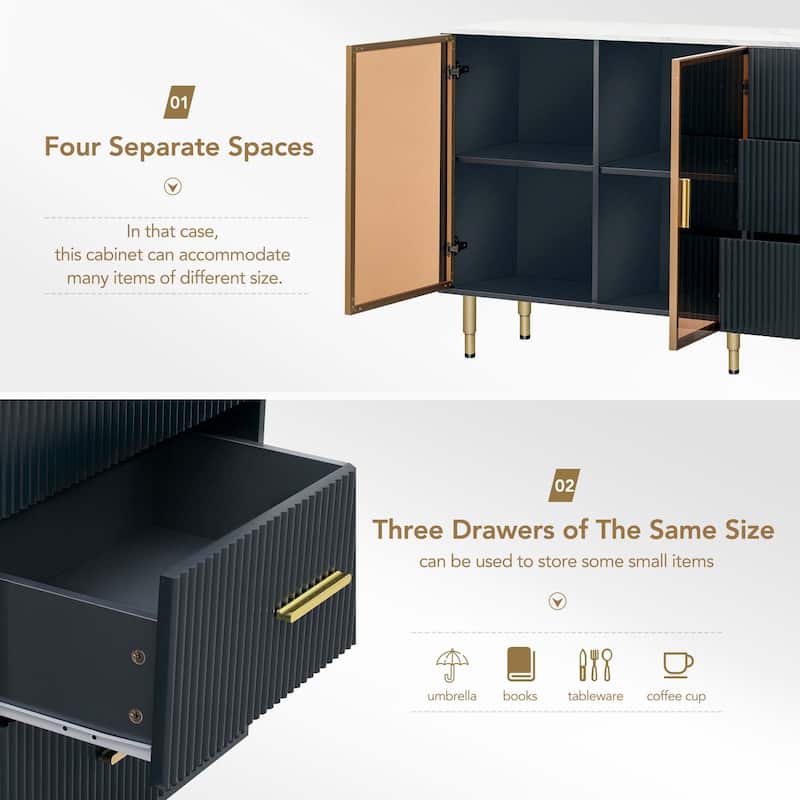 Modern Sideboard with Gold Metal Legs