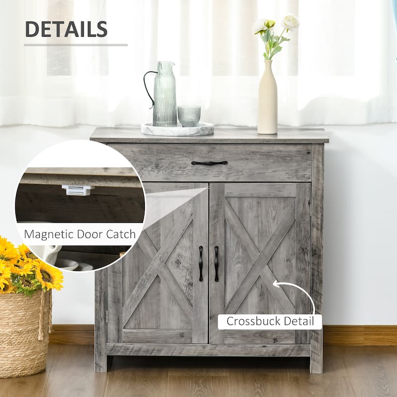 Sideboard Buffet Cabinet, Barn Door Style Kitchen Cabinet, Accent cabinet