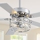 preview thumbnail 1 of 17, 52" Reversible 5-Blade Caged Ceiling Fan with Light and Remote Chrome