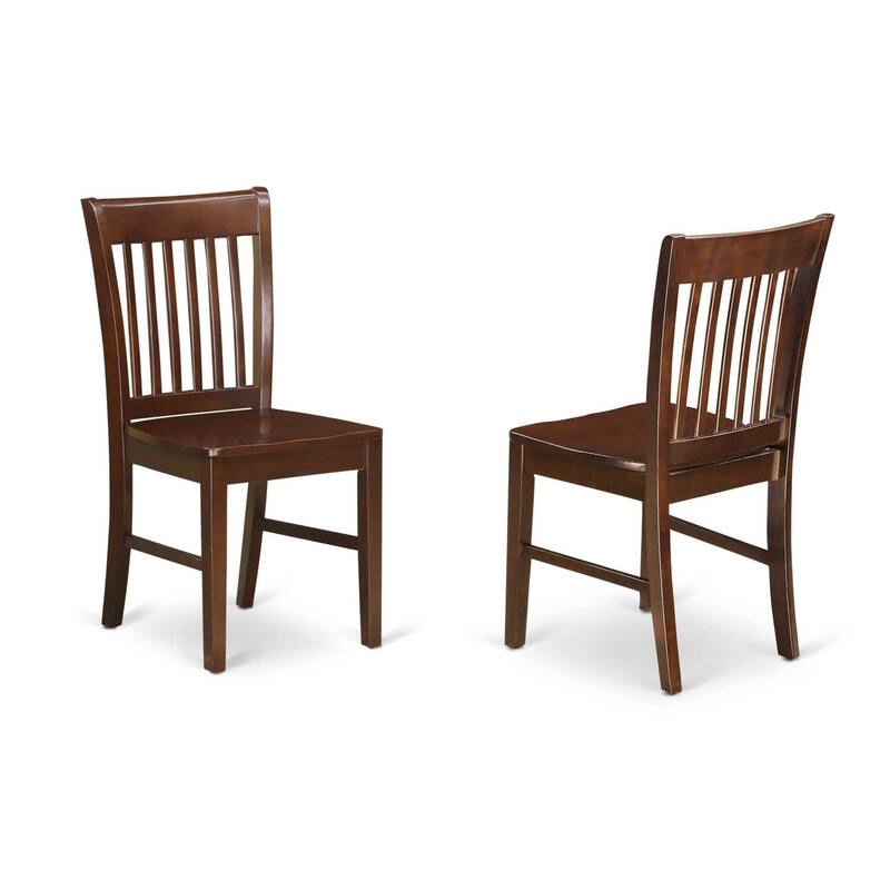 5-Piece Mahogany Finish Solid Wood Top - Dining Room Set - Seats 4