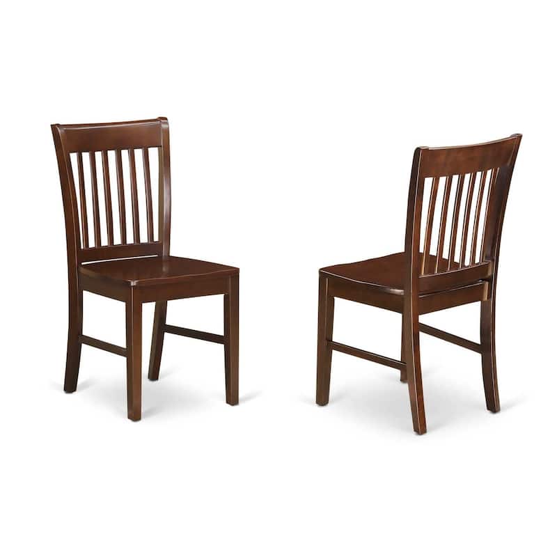 HomeStock 5-Pc Mahogany Finish Solid Wood Top Dining table with 4 Chairs