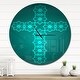 preview thumbnail 8 of 8, Designart 'Turquoise Holy Cross' Oversized Contemporary Wall CLock