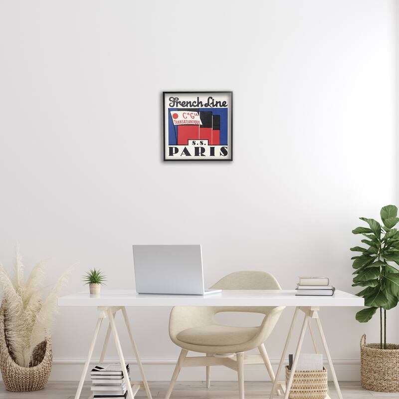 Stupell SS Paris Vintage Banner Framed Giclee Art Design By Phillipa Katz