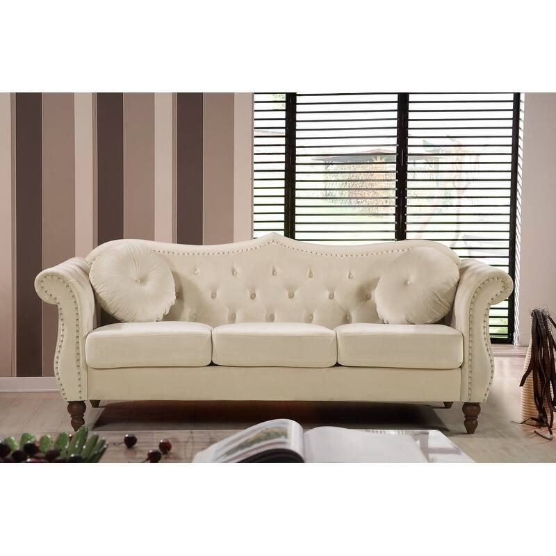 Carbon Classic Nailhead Chesterfield 2 Piece Living Room Set