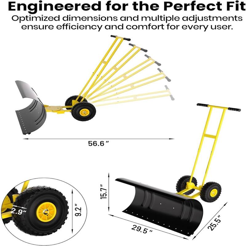 29-Inch Heavy-Duty Steel Snow Shovel Double Pole
