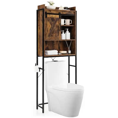 Gymax Over The Toilet Freestanding Storage Rack Bathroom w/ Slipping