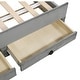 preview thumbnail 16 of 30, Twin/Full Size Upholstered Platform Bed Rabbit-Shaped Headboard with Embedded LED Lights and 3 Drawers