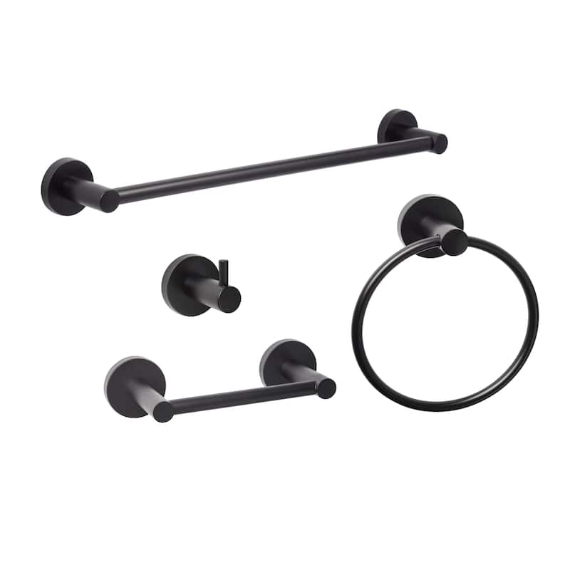 Sure-Loc LG-SET-PH2PV Lugano 4 Piece Bathroom Package with 30" Towel - Flat Black