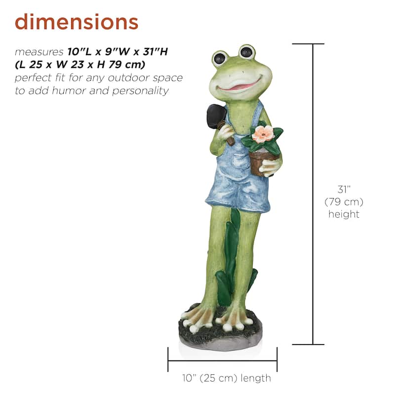 Gardener Frog Statue