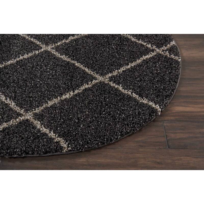 Nourison Brisbane Large Diamond Geometric Modern Shag Area Rug