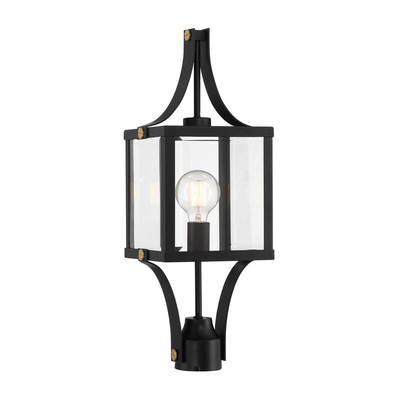 Savoy House 5-476 Raeburn 24" Tall Post Light - Matte Black / Brushed Brass