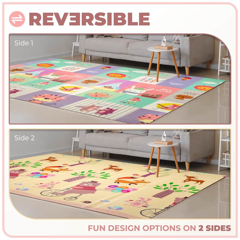 Sorbus Foldable Baby Kids Play Mat, Floor Foam Mats with Travel Bag - Waterproof Foldable - 78" x 70" x 0.4" - 78 x 70 x 0.4”