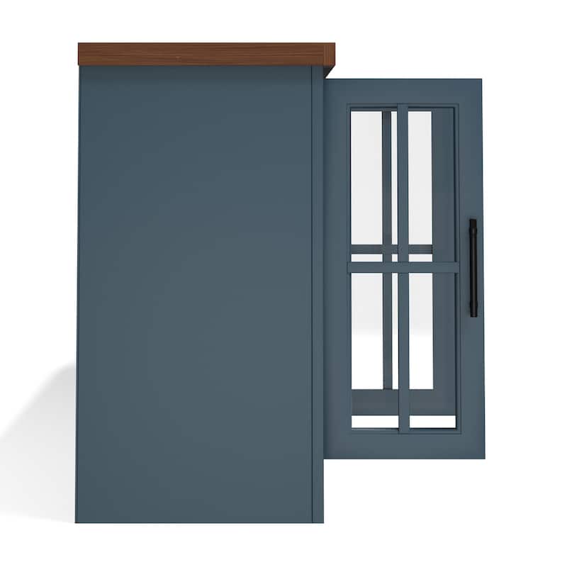 Bridgevine Home Modern Farmhouse 97 inch Fireplace TV Console for TVs up to 100 inches, Two-Tone Finish