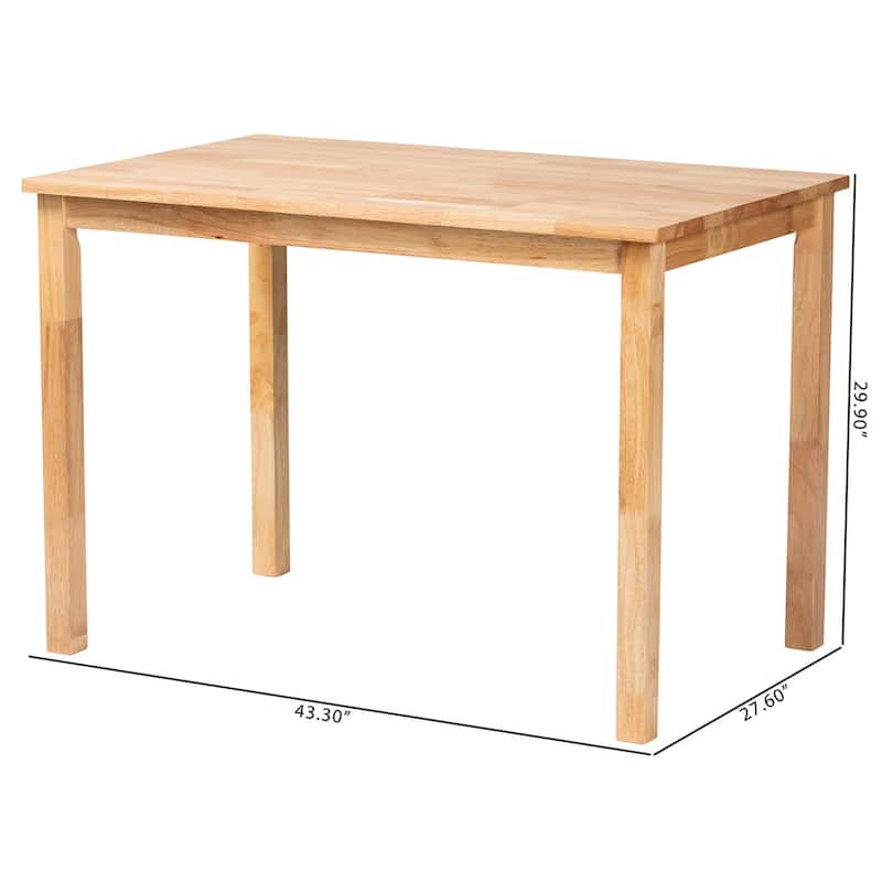 Eveline Modern Natural Brown Finished Wood 43-Inch Dining Table