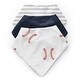 preview thumbnail 1 of 4, Baseball Sports Collection Fabric Bandana Baby Bibs (3 Pack Set) - Red and White Americana - 13.5 Inch x 11 Inch each