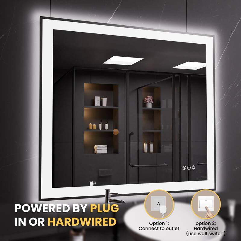 36x36 Inch Frameless LED Bathroom Mirror,Smart Mirror