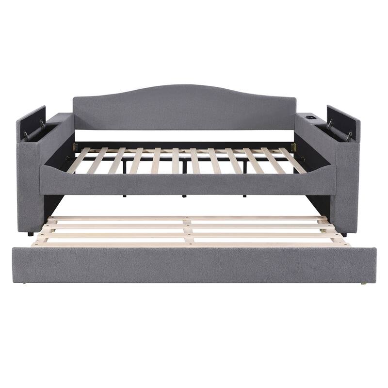 Full Size Upholstered Daybed w/ Integrated Bluetooth Audio System