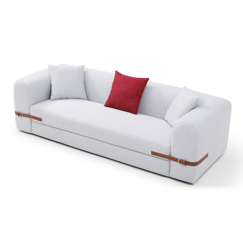 3-Seater Upholstered Sofa Mutiple Color Loveseat Couch with Pillows