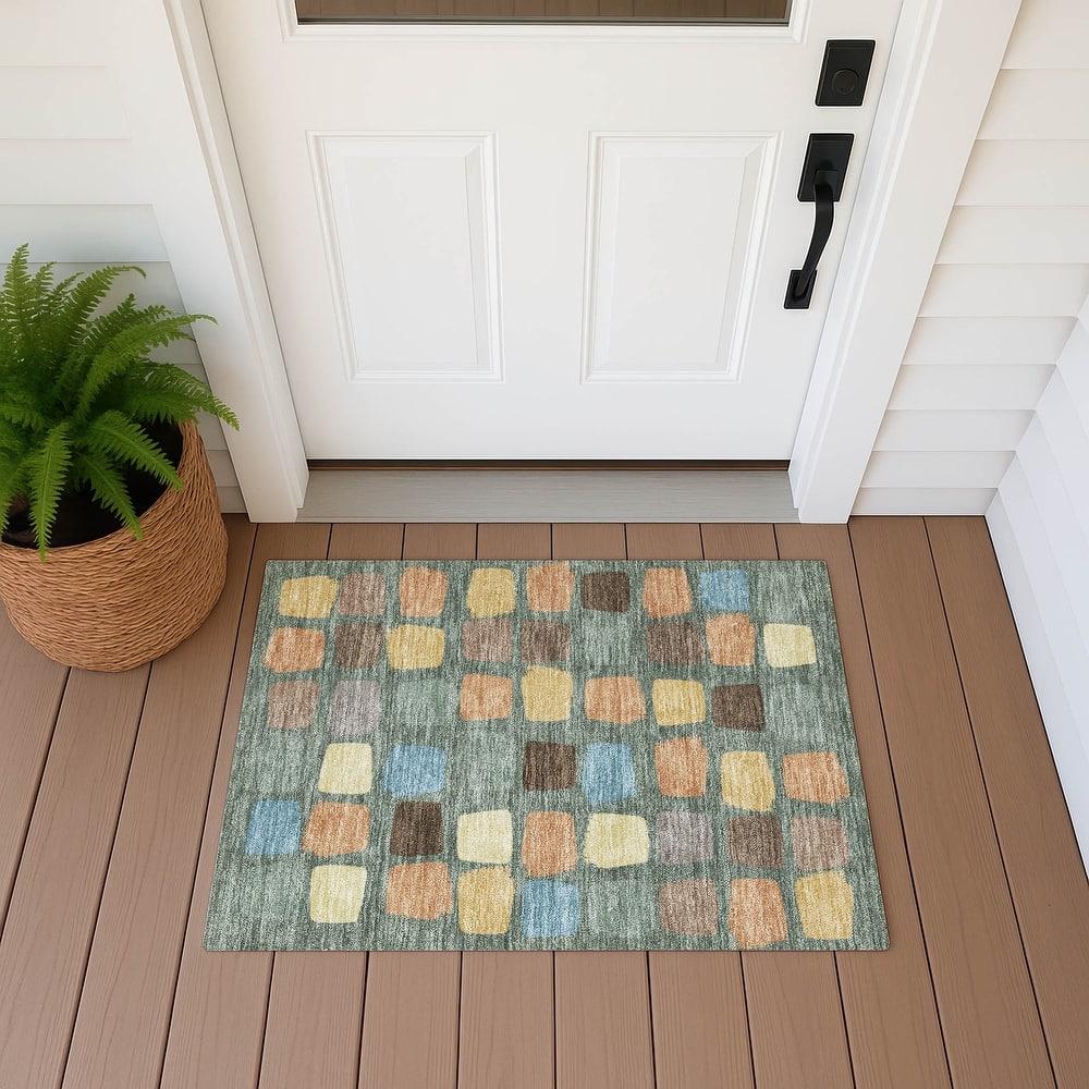 Machine Washable Indoor/ Outdoor Casual Hoppy Chantille Rug