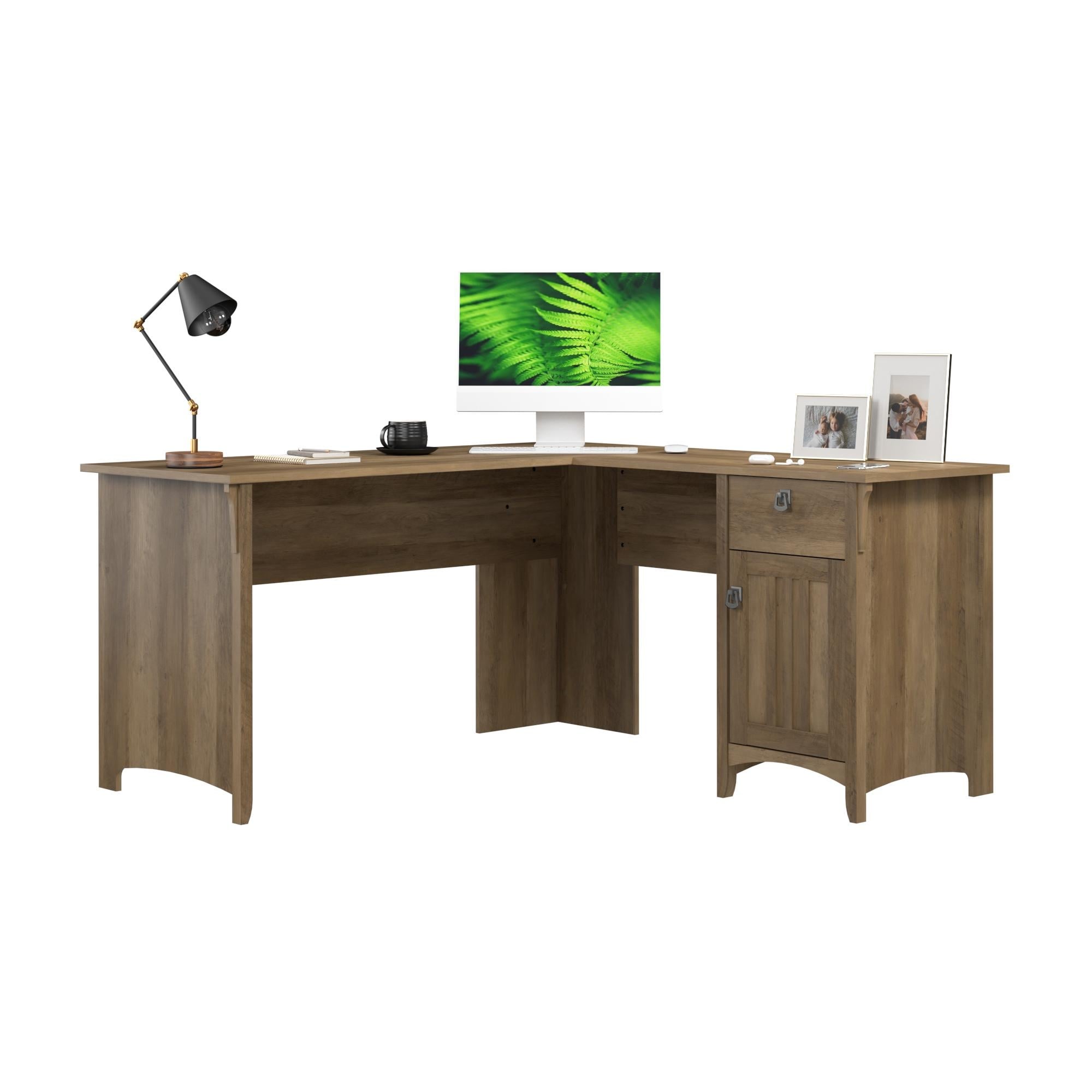 Bush Furniture Salinas 60W L Shaped Desk with Drawers and Storage