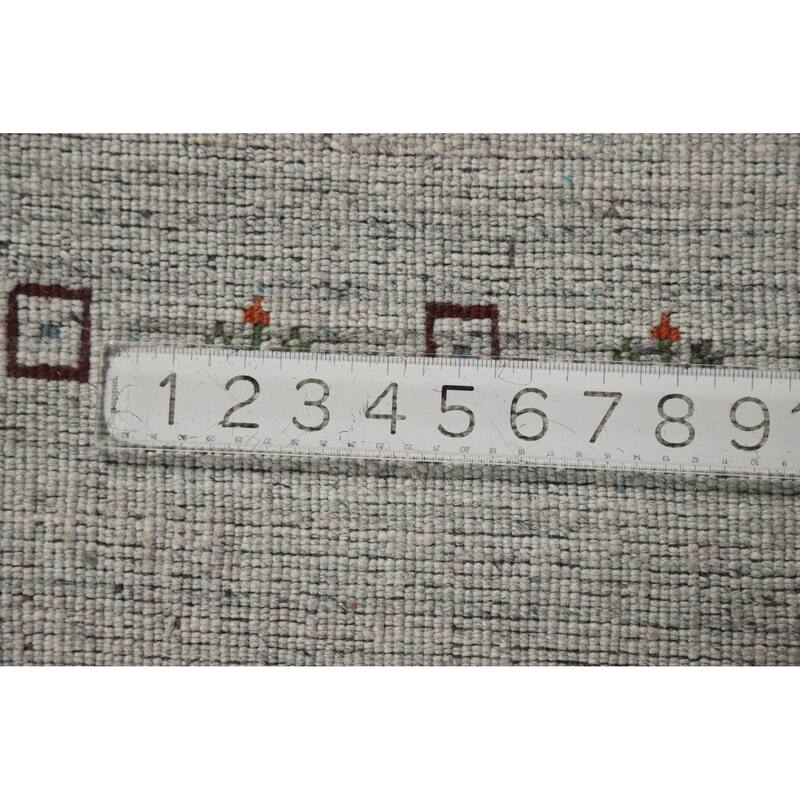Hand Knotted Oriental 100% Wool Carpet Tribal Tribal Greys & Charcoal Gabbeh Area Rug - 9' 9'' X 8' 0''