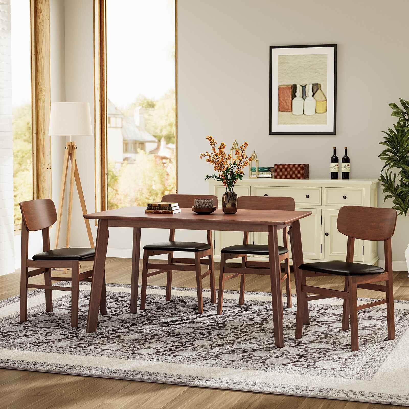 Rubberwood table 2025 and chairs