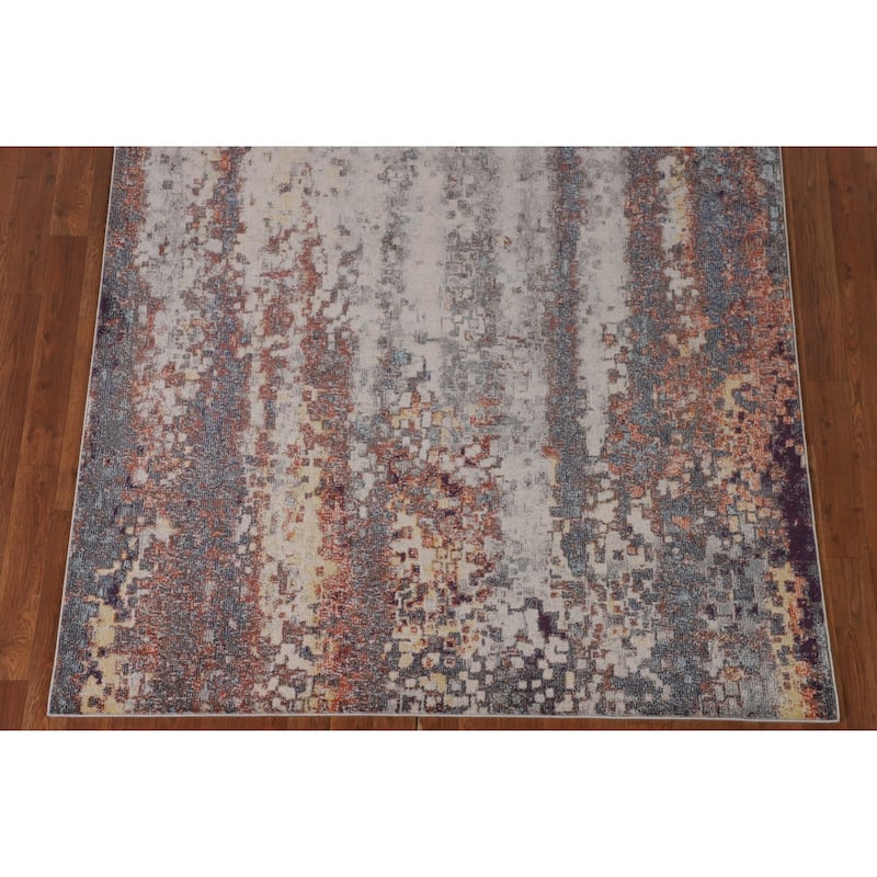 Grey Abstract Turkish Area Rug Machine Made Carpet - 5'0" x 8'0"