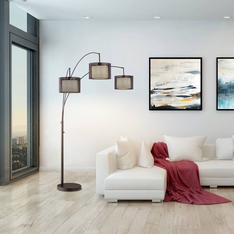 Artiva Lumiere II LED 3 Arch Floor lamp, 83", Dark Bronze