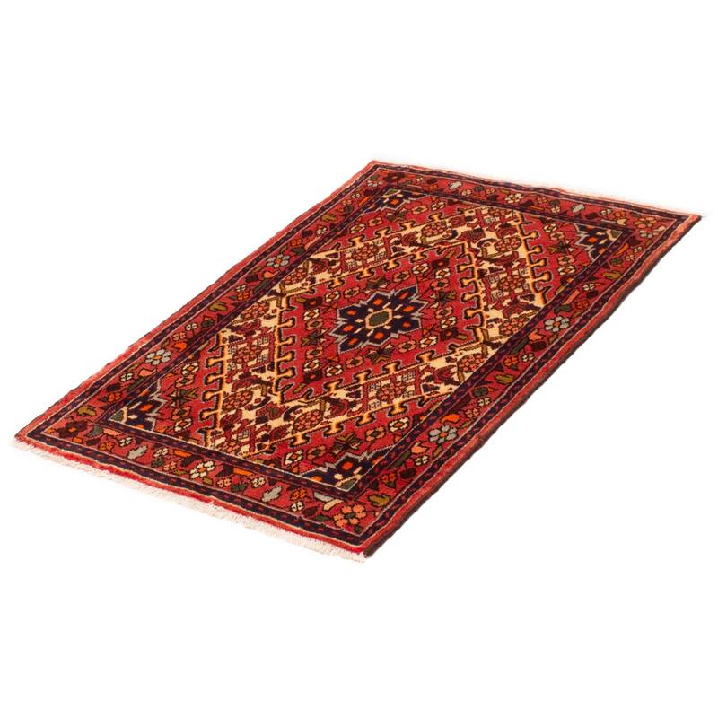 ECARPETGALLERY Hand-knotted Andelz Red Wool Rug - 3'4 x 4'9