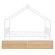 preview thumbnail 13 of 13, Metal Full Size House Bed with Two Drawers