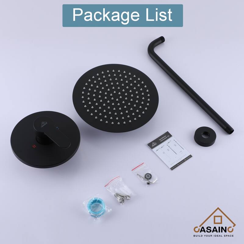 1-Spray Patterns with 1.8 GPM 10 in. Wall Mount Round Fixed Shower Head - 10 inch