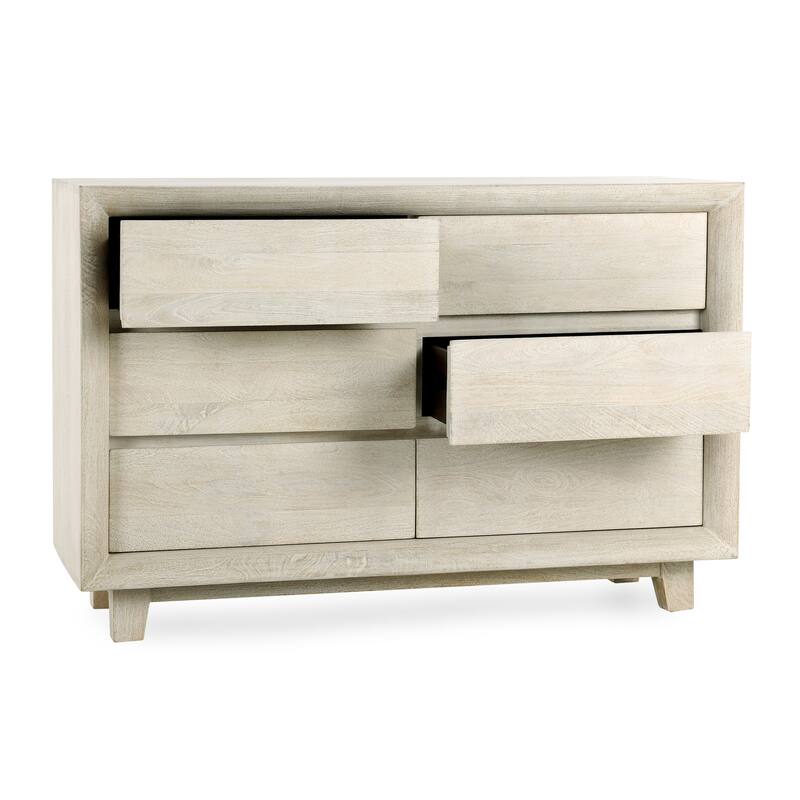 Classic Home Reece Six-Drawer Mango Wood Dresser in Sand