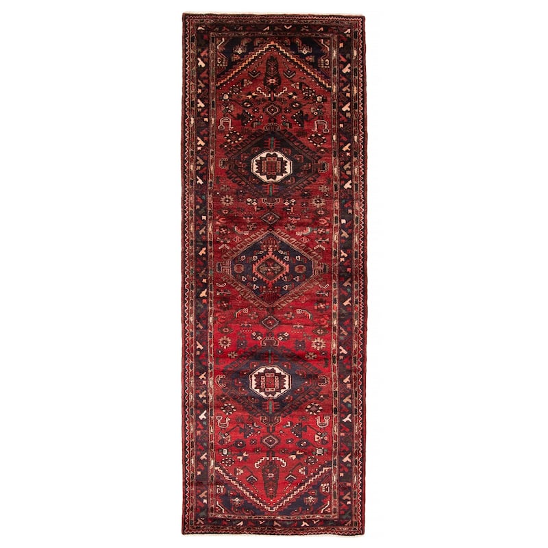 ECARPETGALLERY Hand-knotted Andelz Red Wool Rug - 3'5 x 10'0 - Red - 3'5 x 10'0
