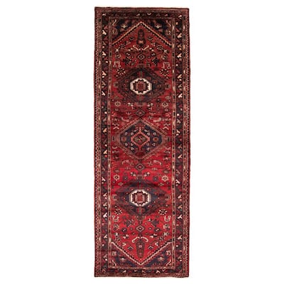 ECARPETGALLERY Hand-knotted Andelz Red Wool Rug - 3'5 x 10'0