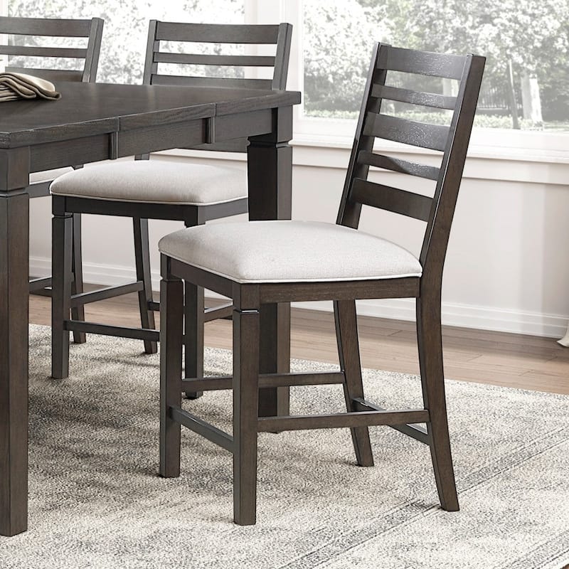 Dark Espresso Finish Counter Height Dining Furniture Set Extendable Table Upholstered Bench Chairs