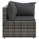 preview thumbnail 71 of 100, vidaXL Patio Corner Sofa with Cushions Black/Brown/Gray Poly Rattan