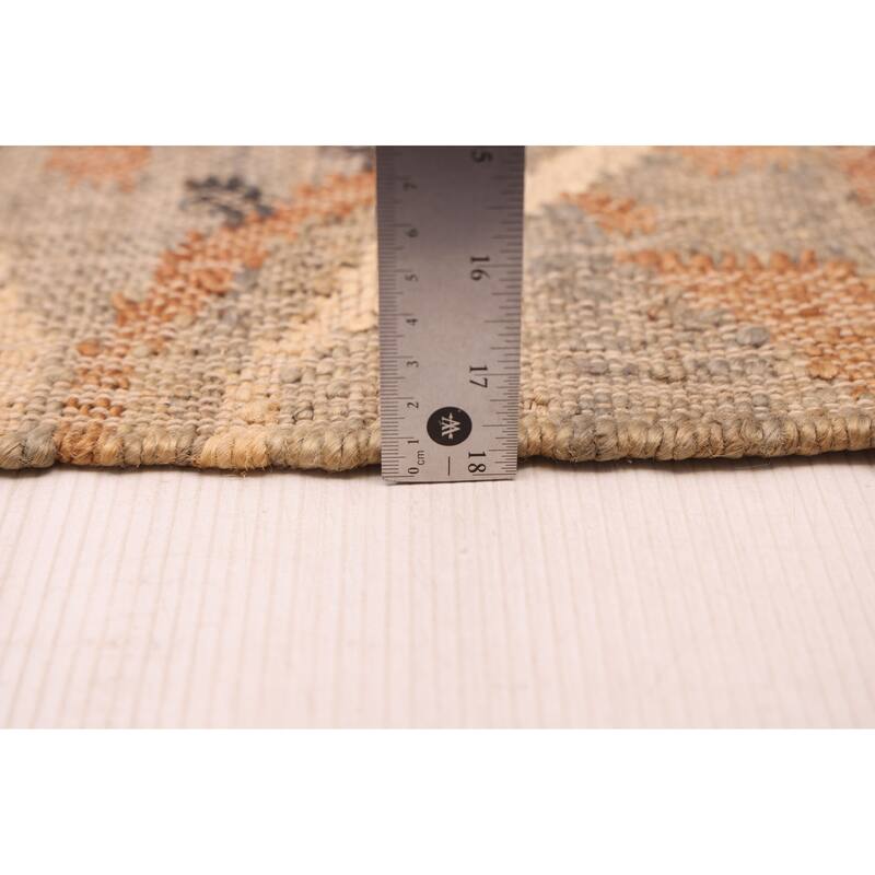 ECARPETGALLERY Flat-Weave Palas Denizli Cream Jute Kilim - 5'7 x 7'7