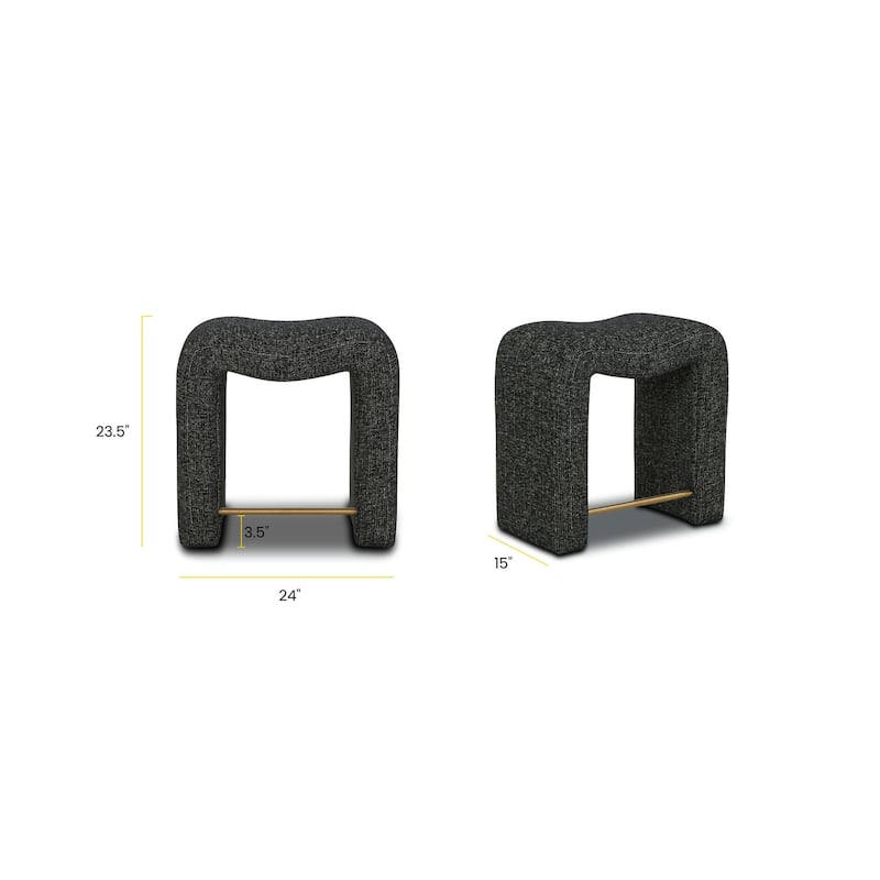 Poly & Bark Faro 23.5" Counter Stool in Ebony Black