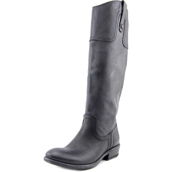 Shop Frye Carson Riding Button Wide Calf Round Toe Leather ...