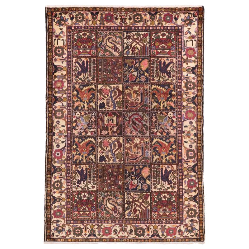 ECARPETGALLERY Hand-knotted Kayseri Dark Red Wool Rug - 4'8 x 7'0