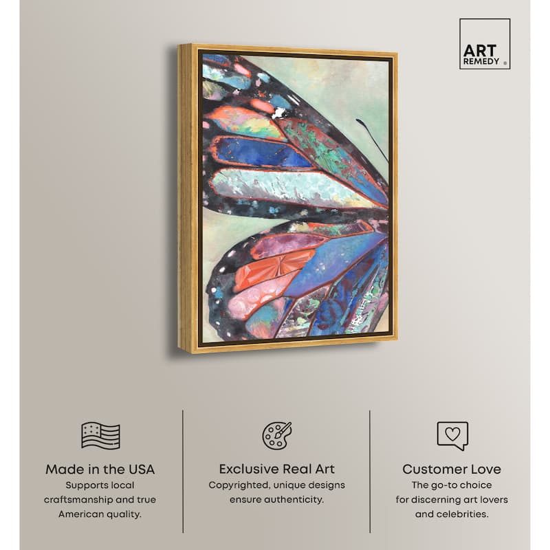 Art Remedy Butterfly Part I Framed Butterfly 1 Piece Canvas Wall Art