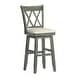 preview thumbnail 35 of 65, Eleanor Double X Back Wood Swivel Bar Stool by iNSPIRE Q Classic Bar Height - Antique Sage Green