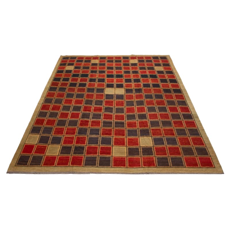 ECARPETGALLERY Flat-Weave Lahor Finest Red Wool Tapestry Kilim - 12'0 x 14'7