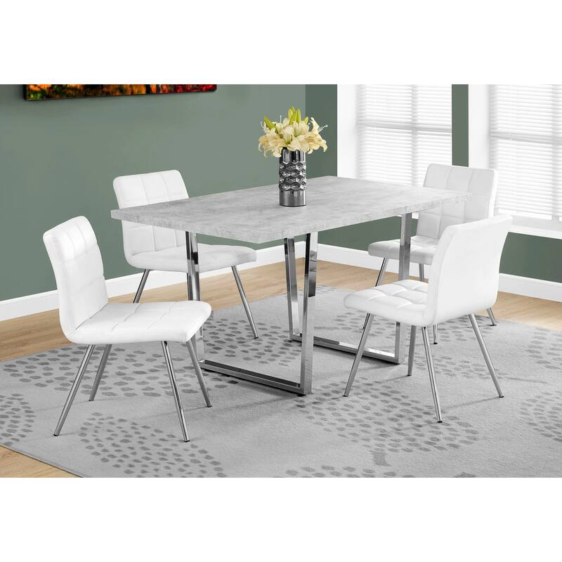 Dining Table, Rectangular, Kitchen, Dining Room, Chrome Metal