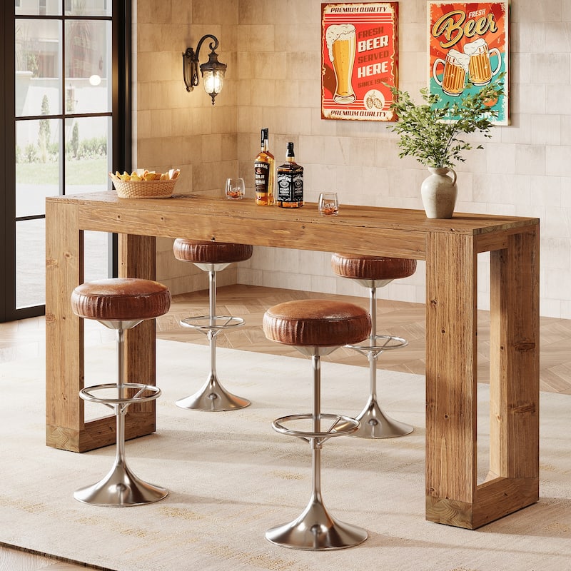 Solid Wood Bar Table - Brown