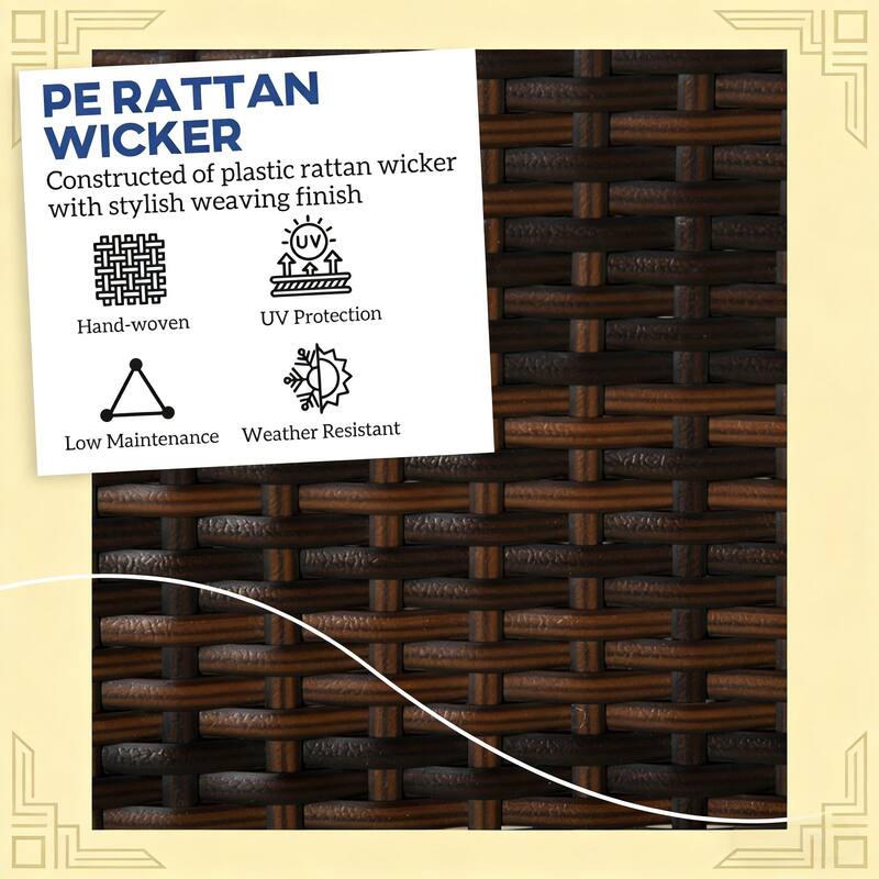 GDFStudio - Outdoor Wicker Ottoman Cubes with Cushions and Steel Frame ( Set of 2 )