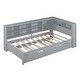 preview thumbnail 4 of 11, Grey Twin Size DayBed w/ Twin Trundle Bunk Bed Frame & Storage Shelf & USB