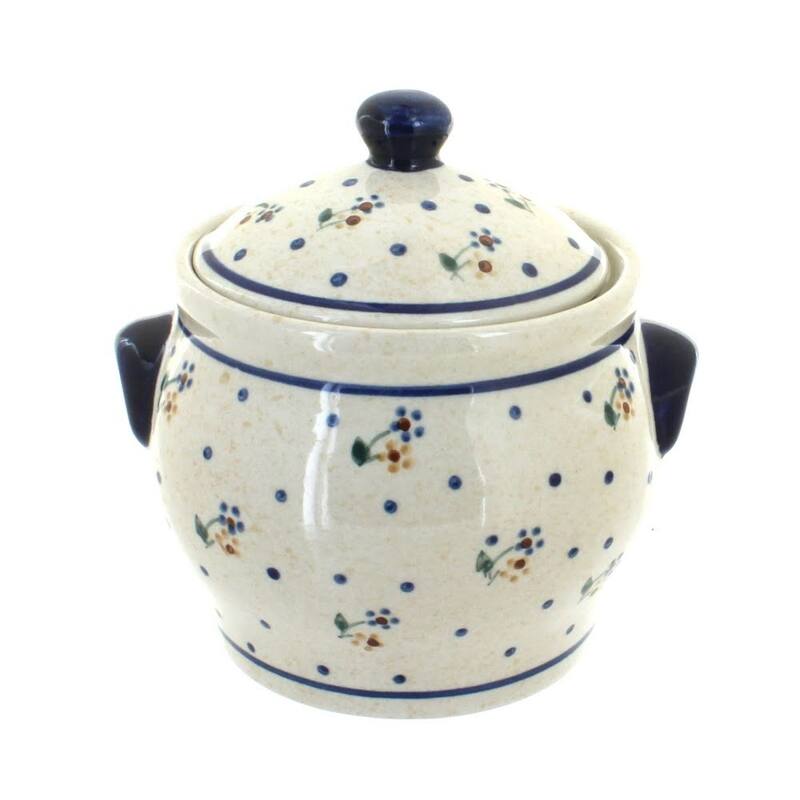 Blue Rose Polish Pottery 1096 Zaklady Small Canister - Country Meadow