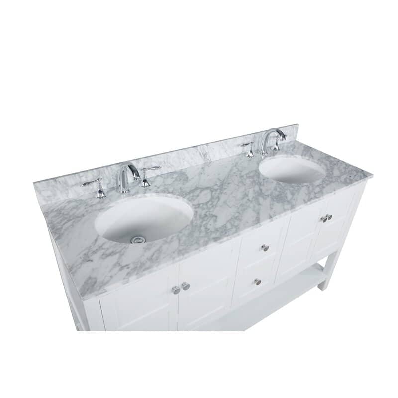 Modern 60" Double Bathroom Vanity Sink - 60"x21.5"x35"